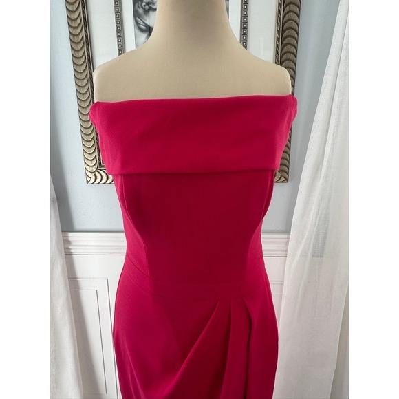 XSCAPE Size 4 Fuchsia Off Shoulder Foldover Neckline Gown NWT - Picture 7 of 9